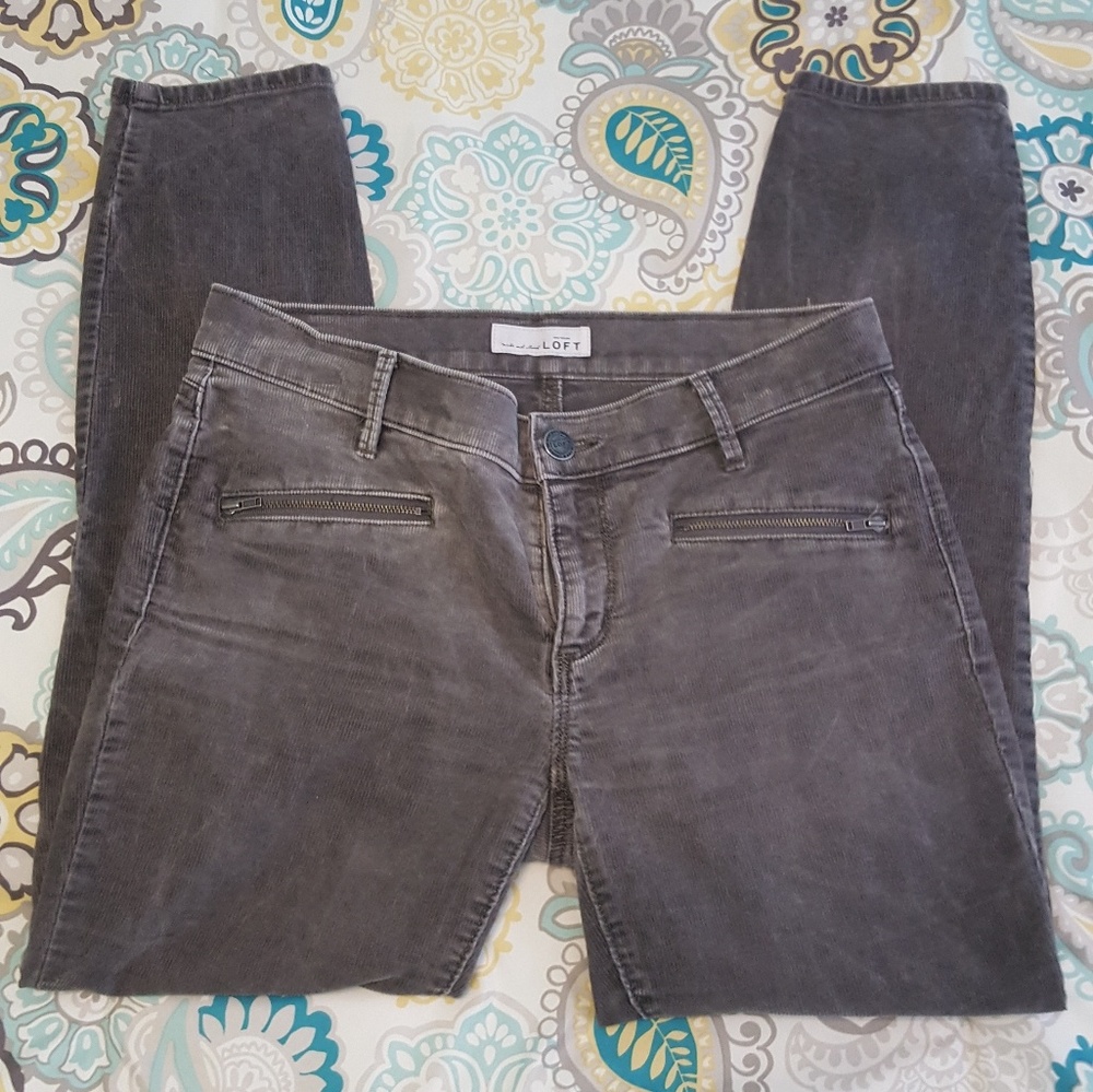 Ann Taylor Loft gray corduroy pants sz 4
